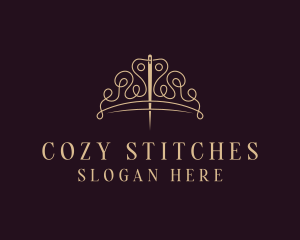 Knitter - Crown Stitching Thread logo design