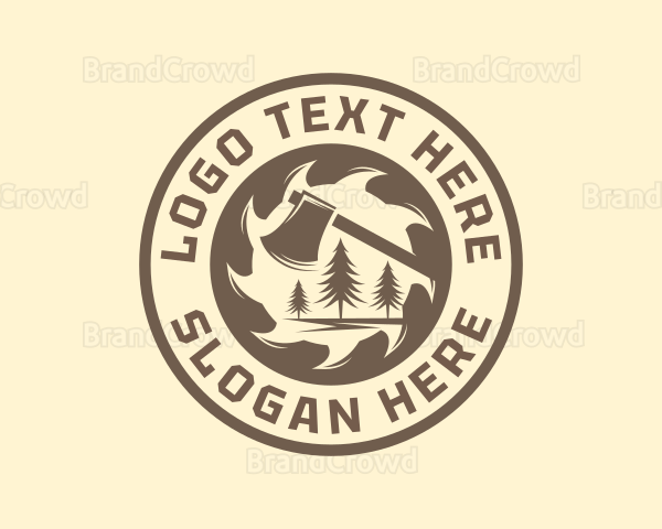 Axe Sawmill Lumberjack Logo