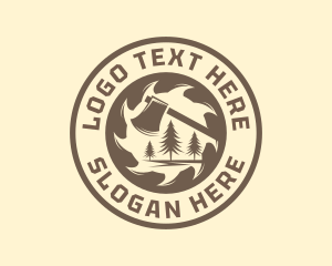 Axe Sawmill Lumberjack Logo