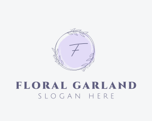 Lavender Watercolor Garland  logo design