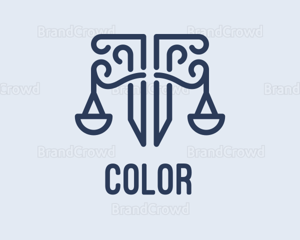 Pillar Lawyer Justice Logo