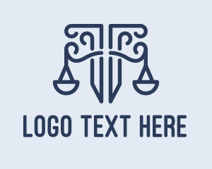 Court House - Pillar Lawyer Justice logo design