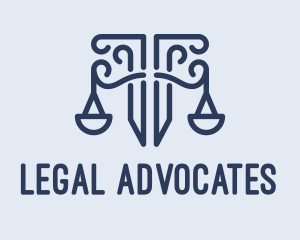 Pillar Lawyer Justice logo design