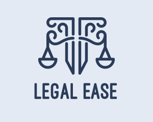 Pillar Lawyer Justice logo design