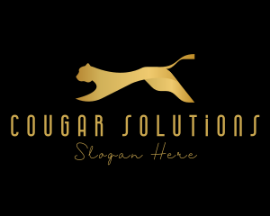 Cougar - Golden Gradient Puma logo design