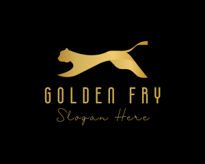 Golden Gradient Puma logo design