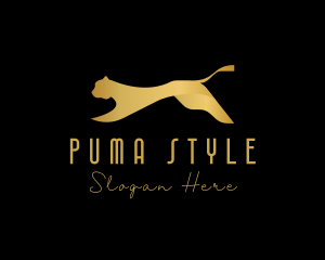 Golden Gradient Puma logo design