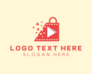 Video Shopping Bag logo design