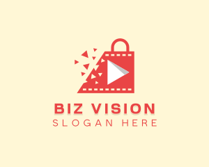 Video Shopping Bag logo design