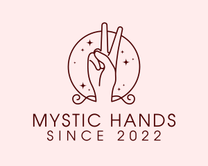 Palmistry - Hippie Peace Sign Mystical logo design