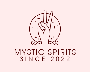 Hippie Peace Sign Mystical logo design