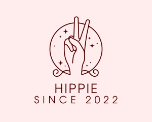 Hippie Peace Sign Mystical logo design