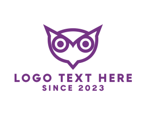 Watching - Modern Owl Head logo design