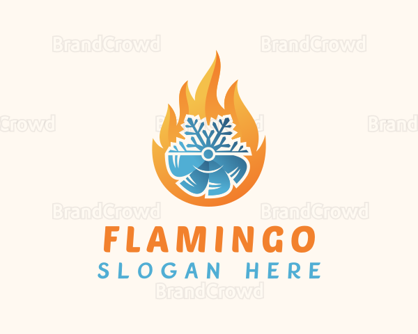 Flame Snowflake Fan Logo