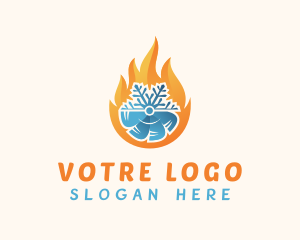Industry - Flame Snowflake Fan logo design