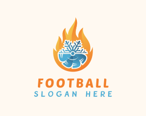 Hot - Flame Snowflake Fan logo design