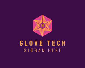 Hexagon Star Tech Business logo design