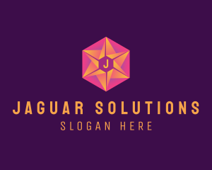 Hexagon Star Tech Business logo design