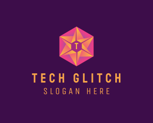 Hexagon Star Tech Business logo design