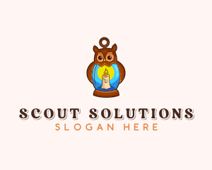 Scout - Camping Owl Candle logo design