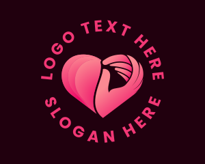 Caregiver - Pink Support Heart logo design