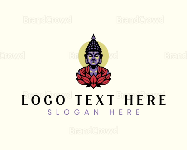 Yoga Buddhist Floral Logo