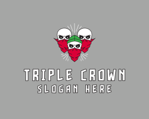 Three - Three Skulls Scarf logo design