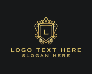 Gold - Premium Decorative Shield Crest logo design
