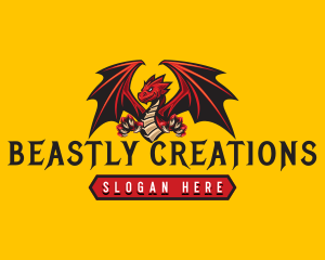 Monster Dragon Claw logo design