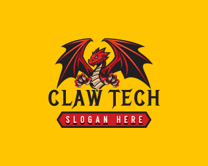 Monster Dragon Claw logo design