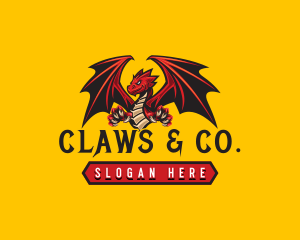 Monster Dragon Claw logo design