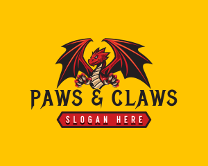 Monster Dragon Claw logo design