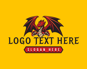 Mythical - Monster Dragon Claw logo design