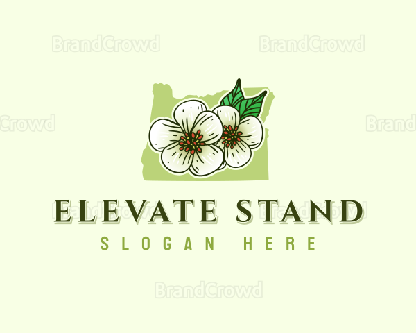 Oregon Pear Flower Blossom Logo