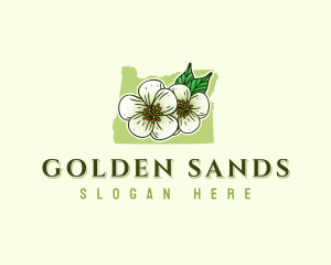 Oregon Pear Flower Blossom Logo