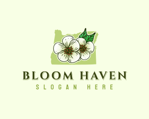 Oregon Pear Flower Blossom logo design