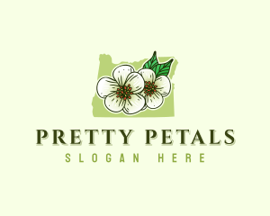 Oregon Pear Flower Blossom logo design