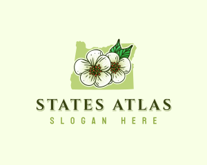 Oregon Pear Flower Blossom logo design