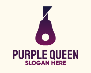 Purple Gradient Flag Guitar logo design