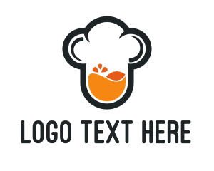 Orange Juice - Chef Hat Drink logo design