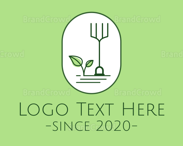 Gardening Rake Leaf Logo