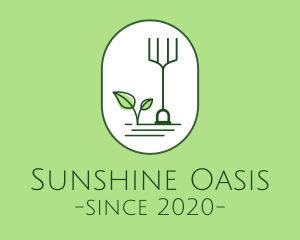 Gardening Rake Leaf logo design
