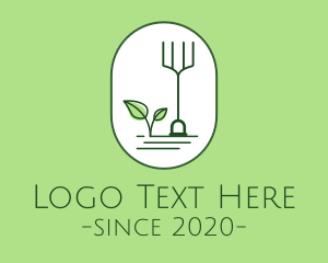 Farmer - Gardening Rake Leaf logo design