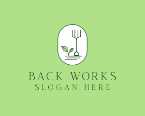 Gardening Rake Leaf logo design