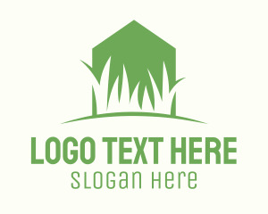 Residential - House Grass Lawn logo design