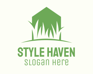 Residence - House Grass Lawn logo design