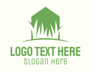 House Grass Lawn Logo