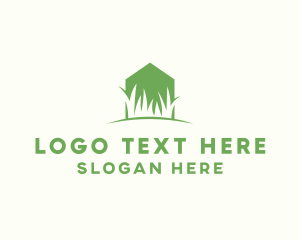 Residential - House Grass Lawn logo design