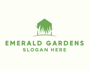 House Grass Lawn logo design