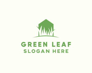 Evergreen - House Grass Lawn logo design